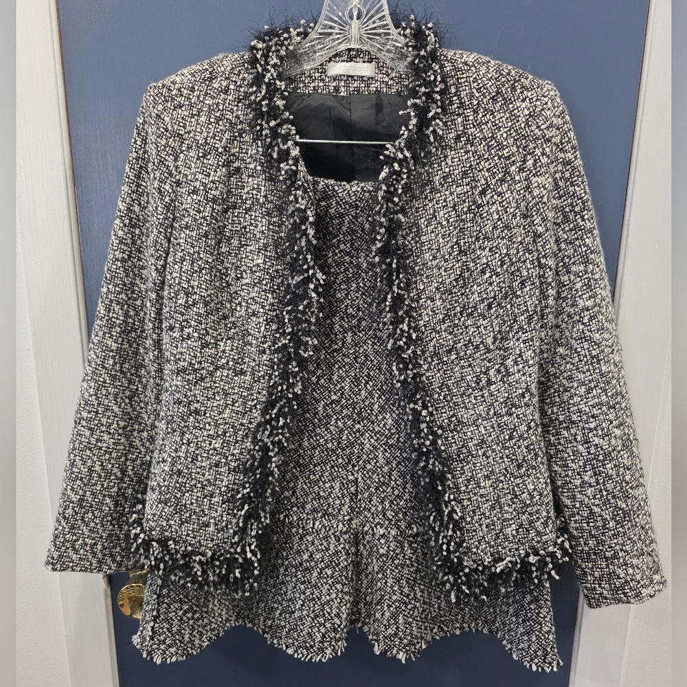 Chanel Inspired Black and White Skirt Suit